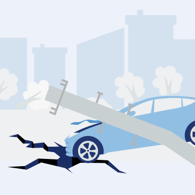 地震等による車両全損一時金特約のイラスト